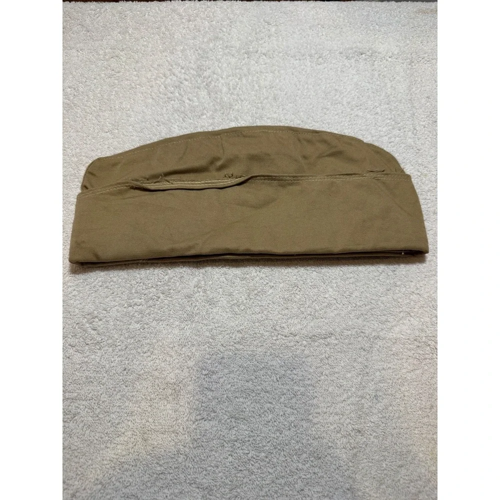 Vintage US Military Khaki Cotton Twill Garrison / Side Cap (Overseas Flight Hat)